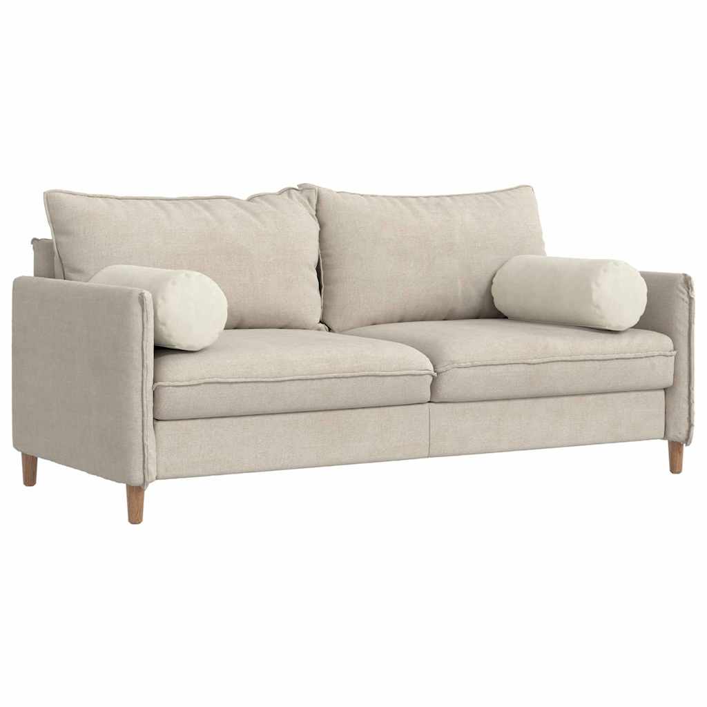 Bolster Kussens 2 stuks Crème Ø 25 x 70 cm Cordstof is nu te koop bij PeponiXL, paradijselijk wonen!