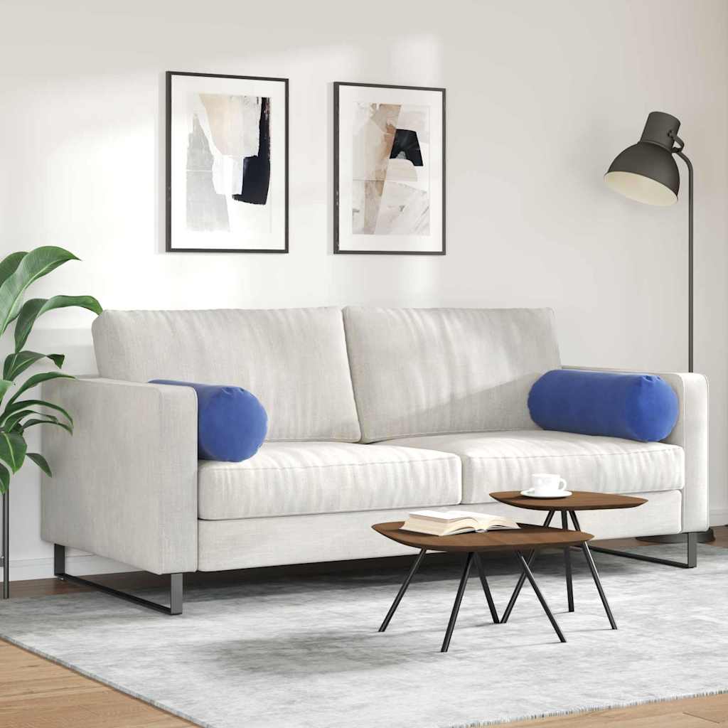 Bolster Kussens 2 stuks Politieblauw Ø 25 x 70 cm Cordstof is nu te koop bij PeponiXL, paradijselijk wonen!