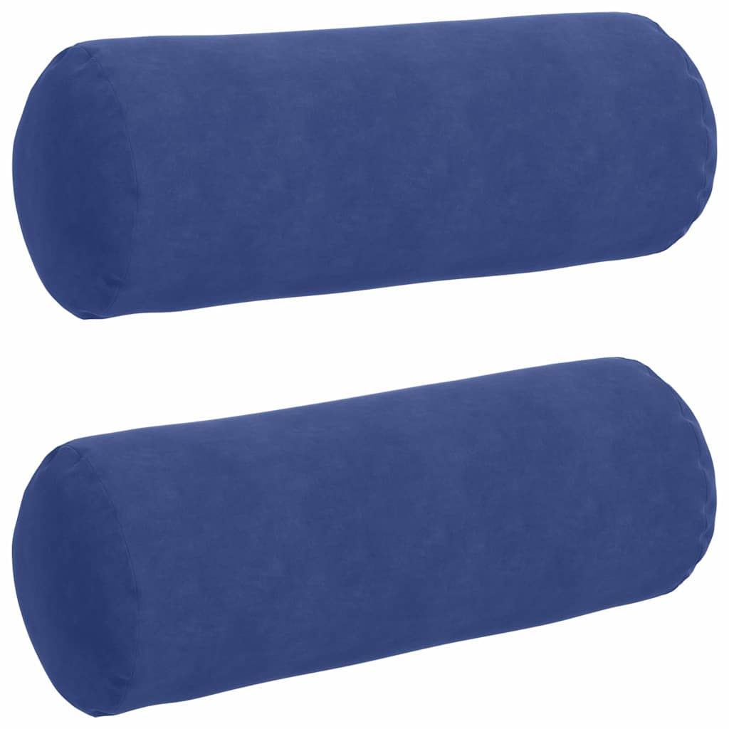 Bolster Kussens 2 stuks Politieblauw Ø 25 x 70 cm Cordstof is nu te koop bij PeponiXL, paradijselijk wonen!