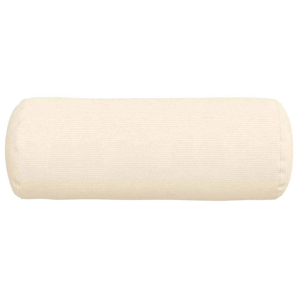 Bolster Kussens 2 stuks Crème Ø 25 x 70 cm Cordstof is nu te koop bij PeponiXL, paradijselijk wonen!