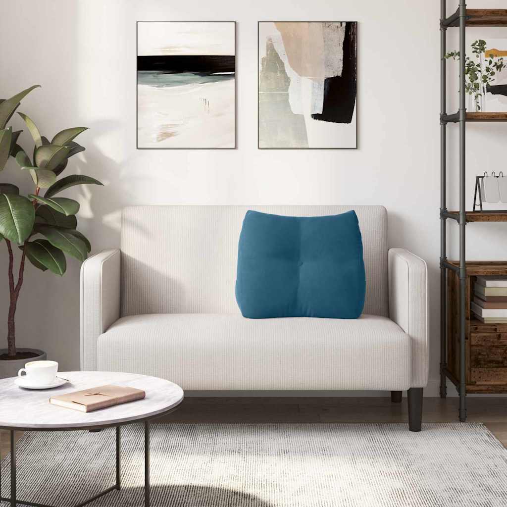 Rugkussen Blauw 60 x 24 x 50 cm Fluweel is nu te koop bij PeponiXL, paradijselijk wonen!