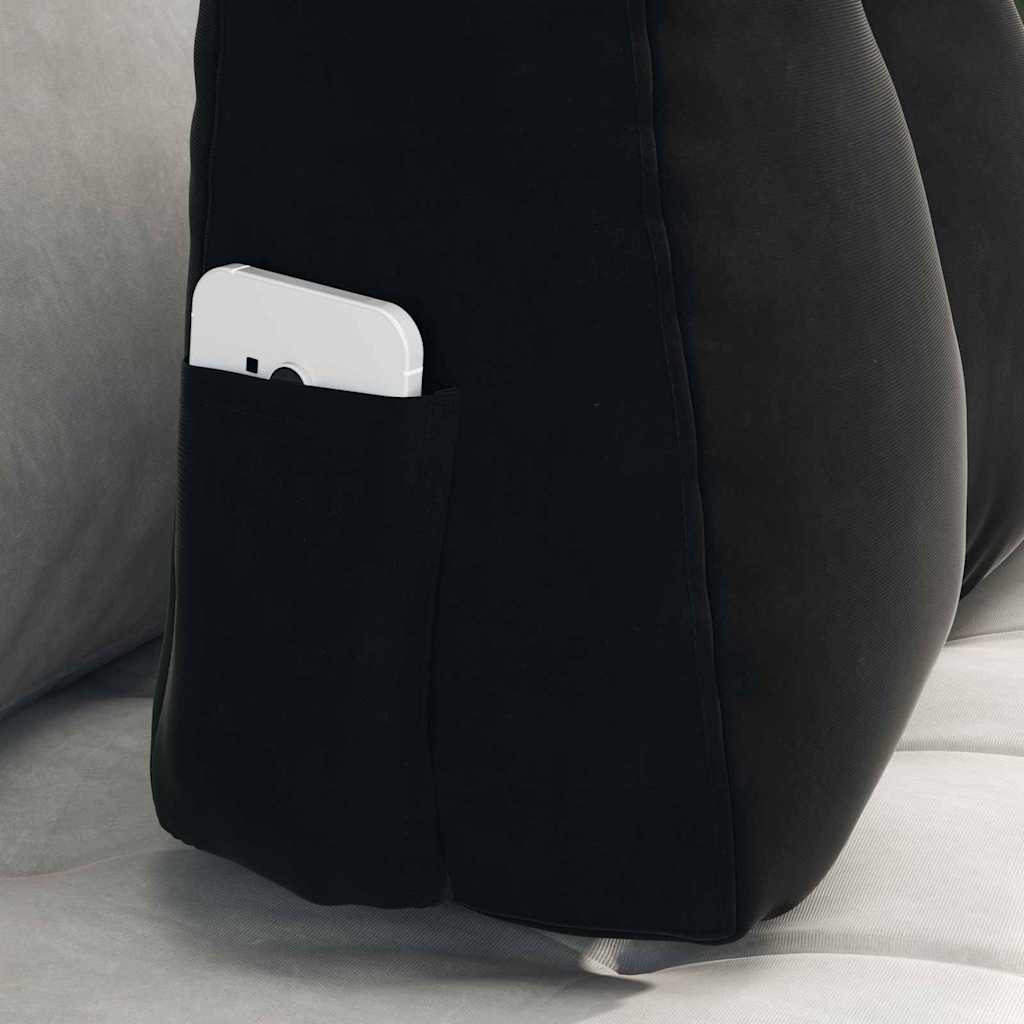 Rugkussen Zwart 60 x 24 x 50 cm Fluweel is nu te koop bij PeponiXL, paradijselijk wonen!