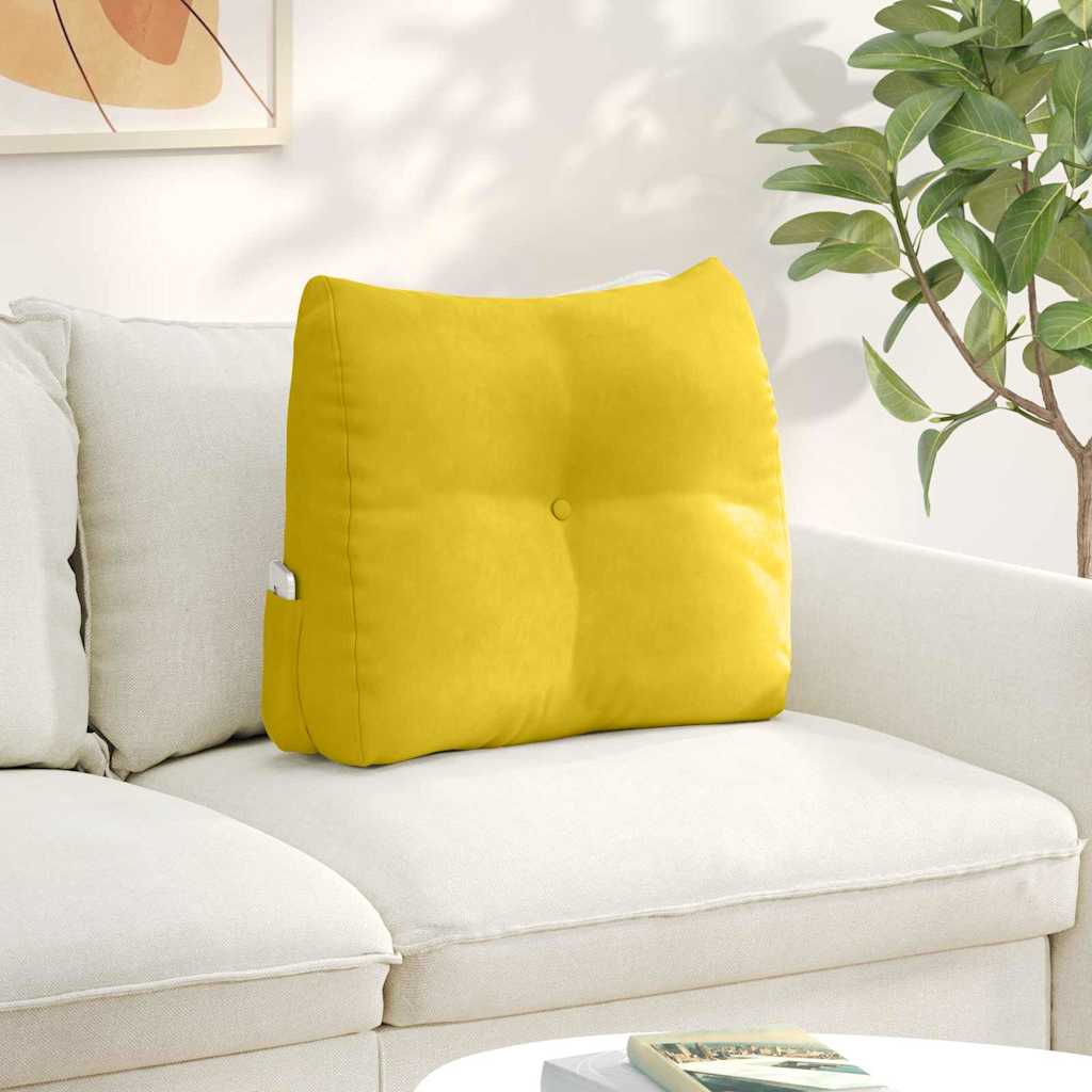 Rugkussen Geel 60 x 24 x 50 cm Fluweel is nu te koop bij PeponiXL, paradijselijk wonen!