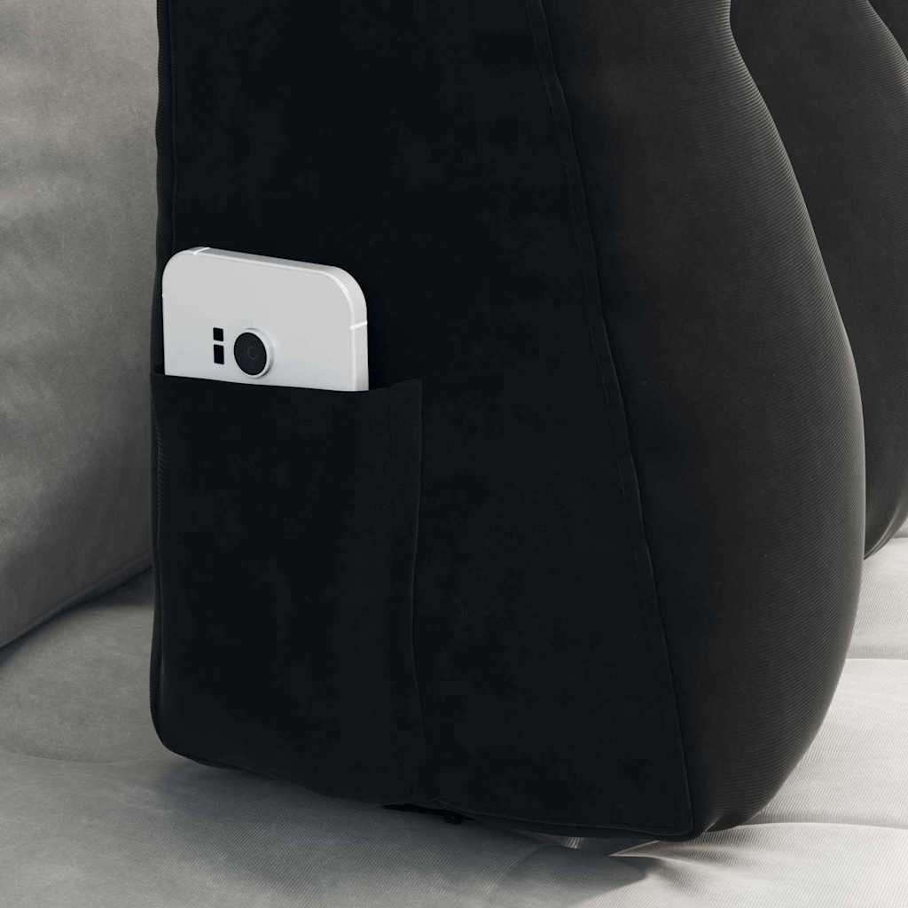 Rugkussen Zwart 80 x 24 x 50 cm Fluweel is nu te koop bij PeponiXL, paradijselijk wonen!