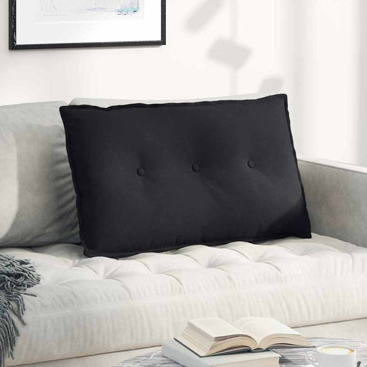Rugkussen Zwart 80 x 50 cm Microvezel Stof is nu te koop bij PeponiXL, paradijselijk wonen!