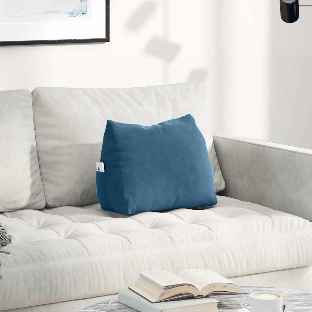 Rugkussen Blauw 45 x 20 x 35 cm Cordstof is nu te koop bij PeponiXL, paradijselijk wonen!