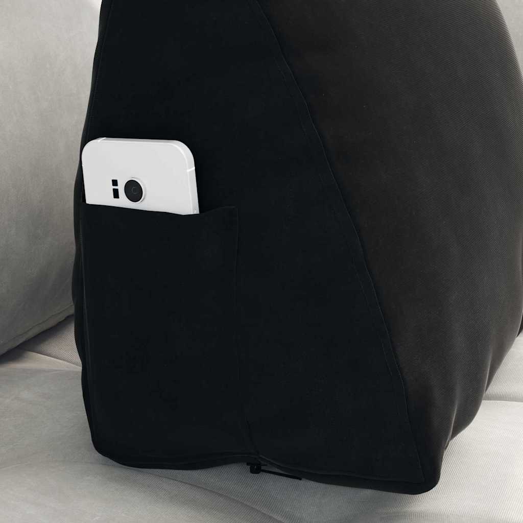 Rugkussen Zwart 45 x 20 x 35 cm Cordstof is nu te koop bij PeponiXL, paradijselijk wonen!