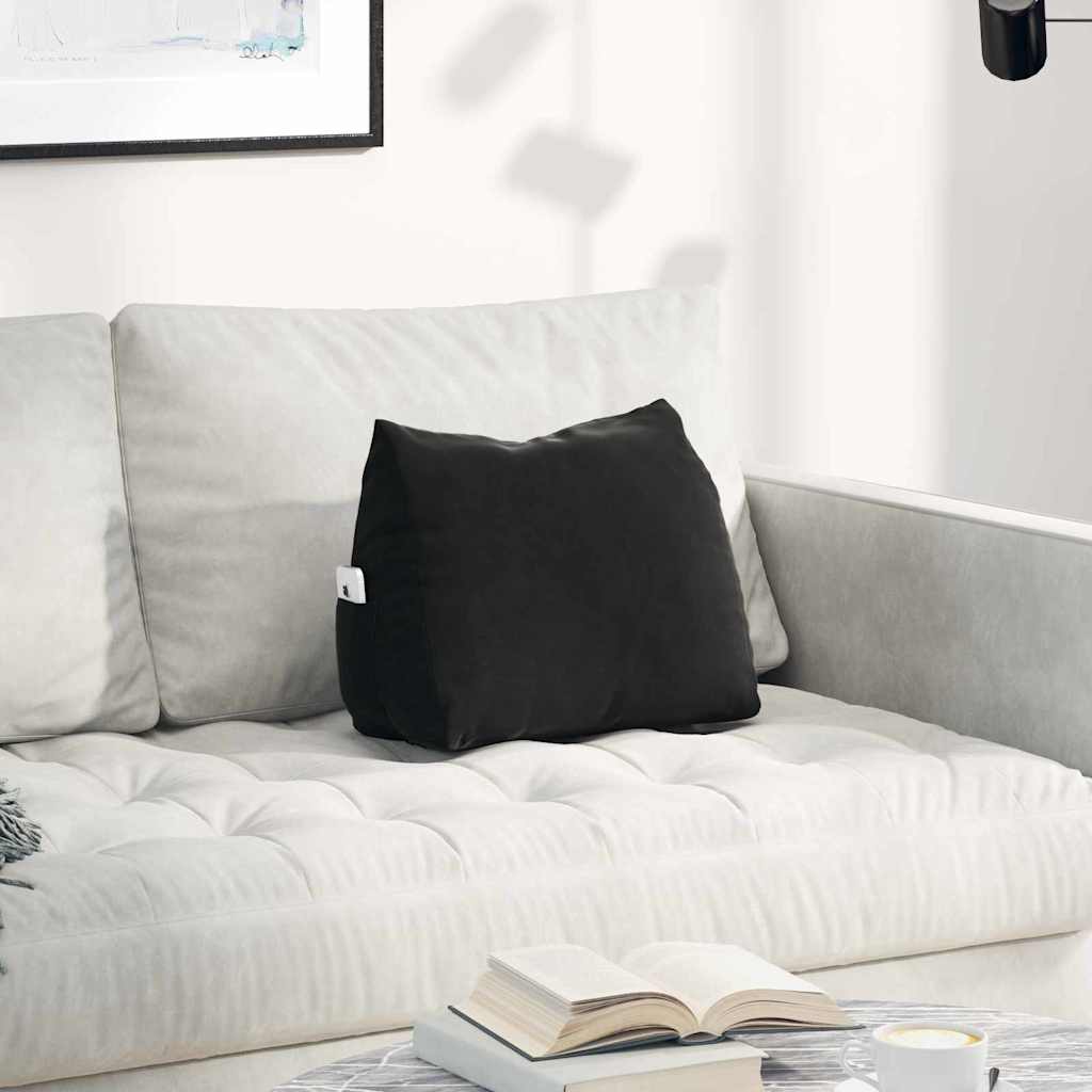 Rugkussen Zwart 45 x 20 x 35 cm Cordstof is nu te koop bij PeponiXL, paradijselijk wonen!