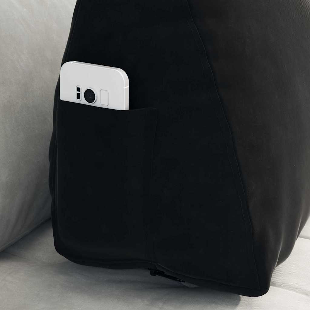 Rugkussen Zwart 60 x 20 x 50 cm Cordstof is nu te koop bij PeponiXL, paradijselijk wonen!