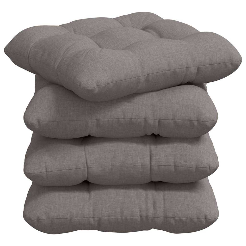 Zitkussens 4 pcs Taupe 40 x 40 x 12 cm Stof is nu te koop bij PeponiXL, paradijselijk wonen!