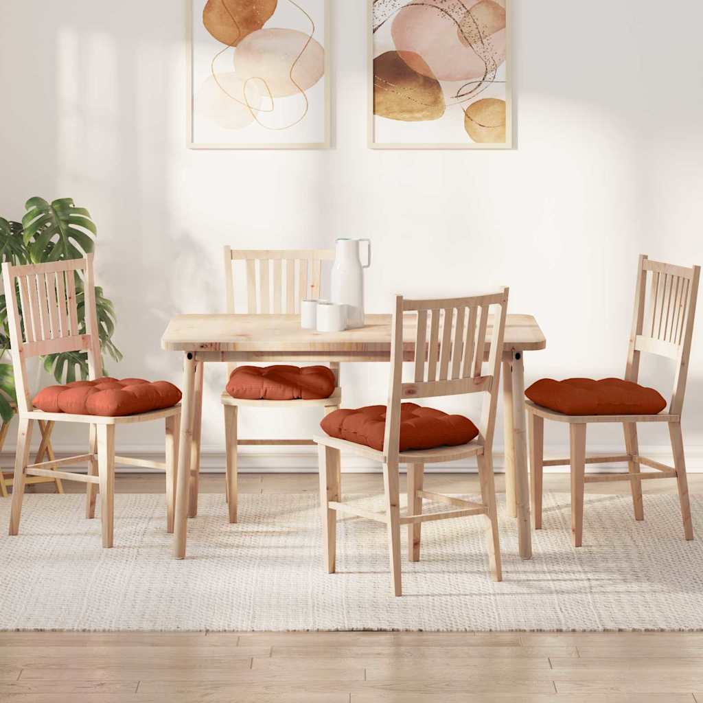 Zitkussens 4 pcs Rood-oranje 45 x 45 cm Katoen Stof is nu te koop bij PeponiXL, paradijselijk wonen!