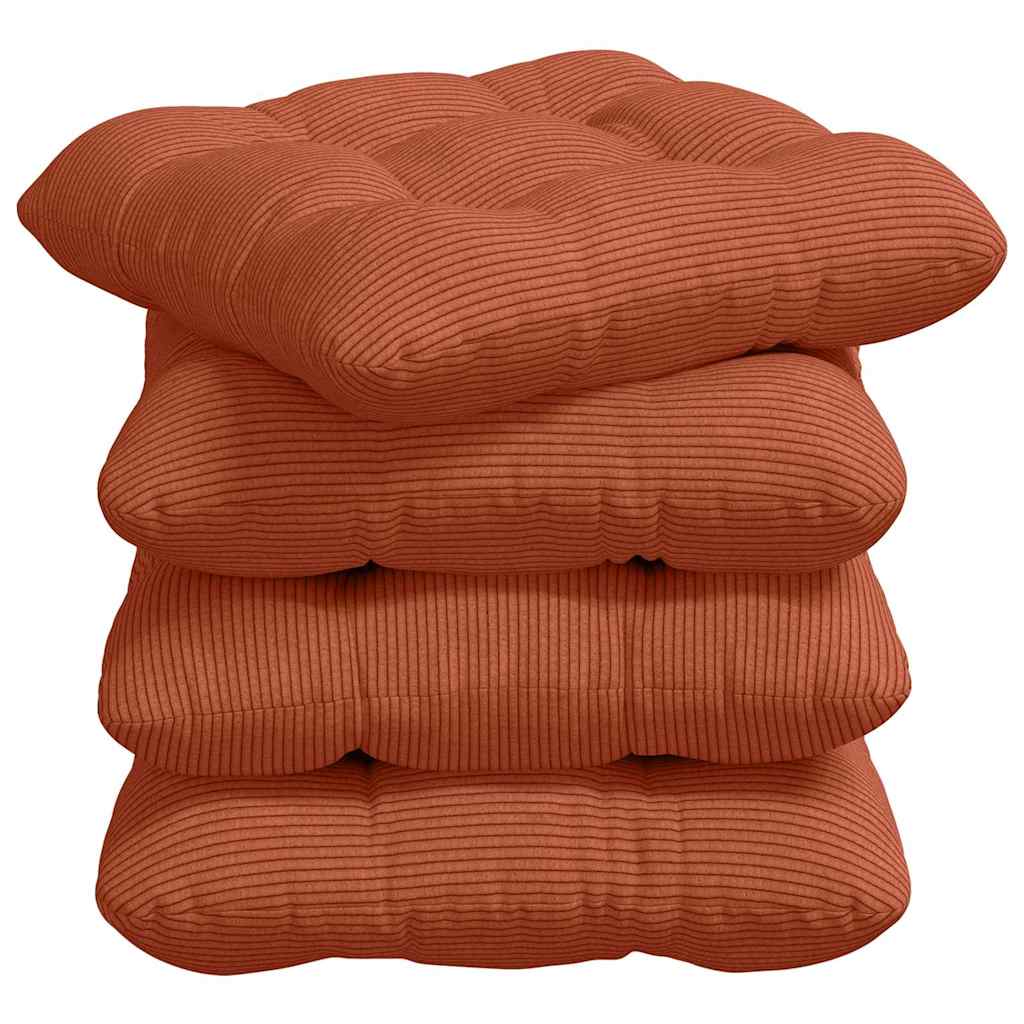 Zitkussens 4 pcs Rood-oranje 45 x 45 cm Katoen Stof is nu te koop bij PeponiXL, paradijselijk wonen!