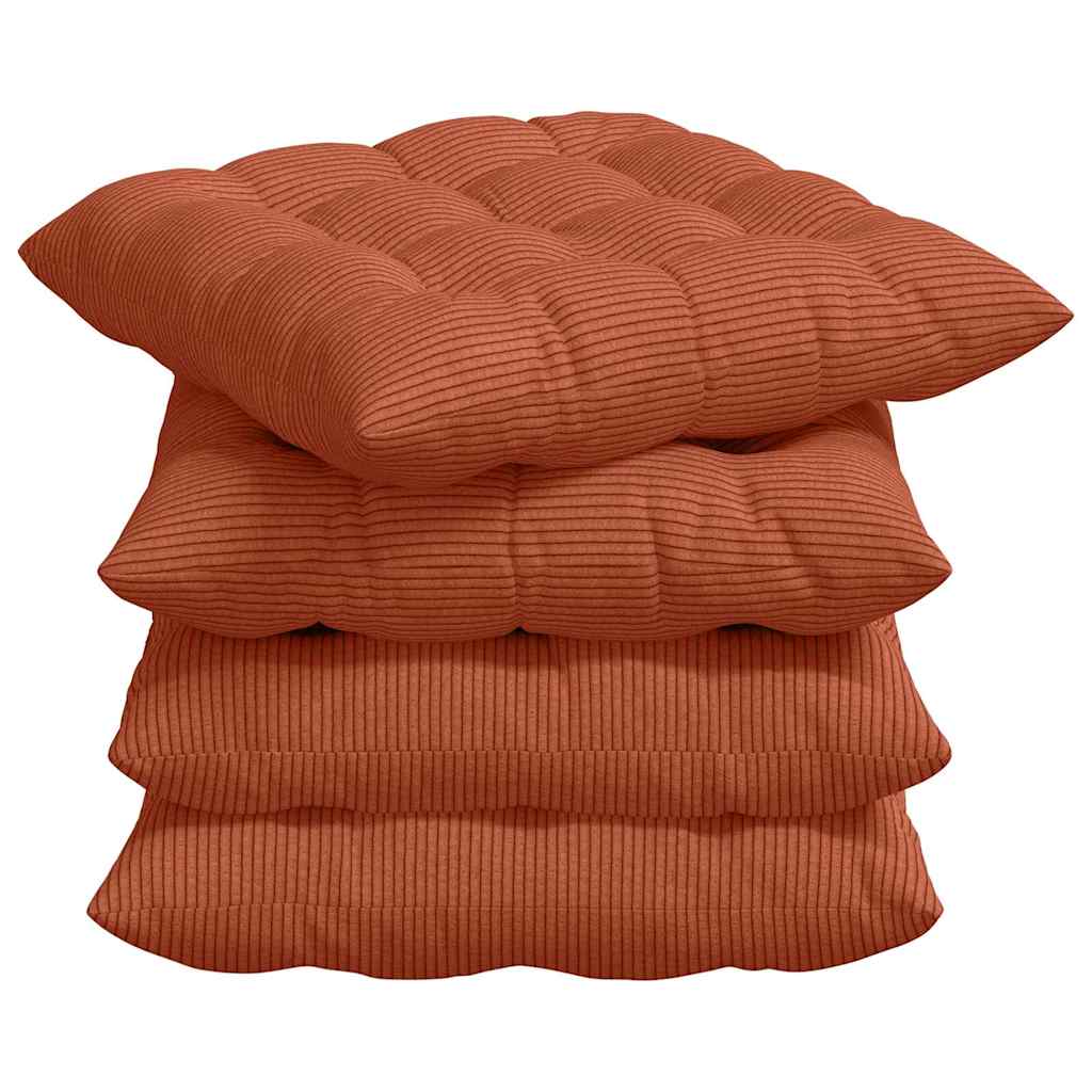 Zitkussens 4 pcs Rood-oranje 40 x 40 x 6 cm Katoen Stof is nu te koop bij PeponiXL, paradijselijk wonen!