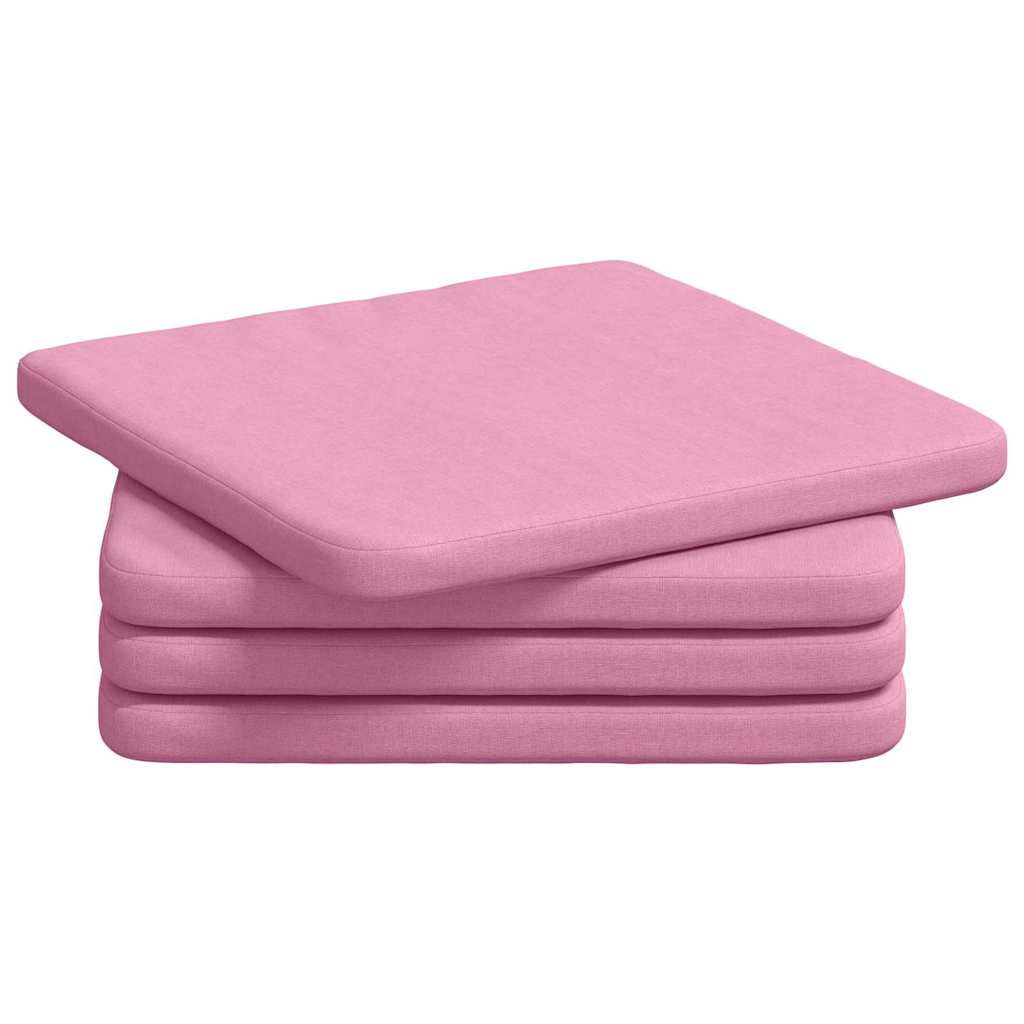 Zitkussens 4 stuks Roze 40 x 40 x 3 cm Stof is nu te koop bij PeponiXL, paradijselijk wonen!