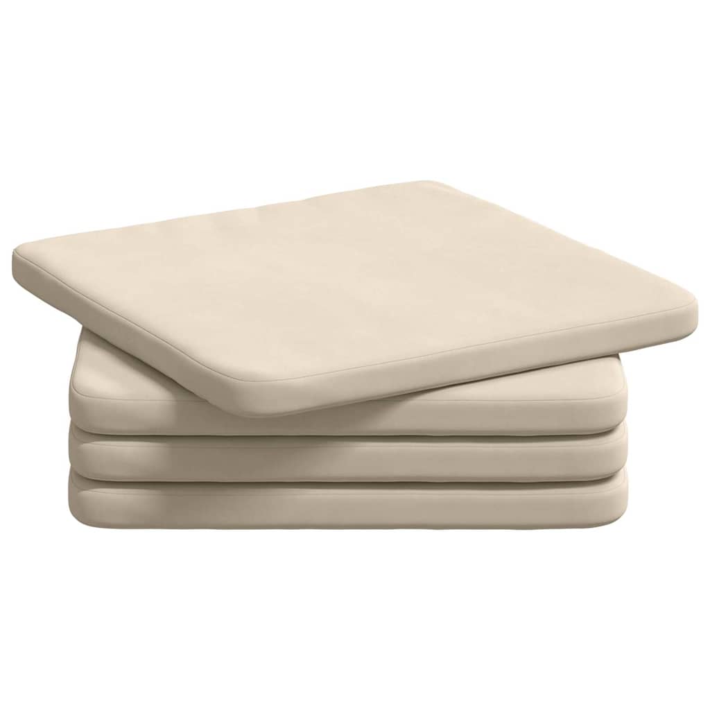Zitkussens 4 pcs Beige 40 x 40 x 3 cm Microvezel Stof is nu te koop bij PeponiXL, paradijselijk wonen!