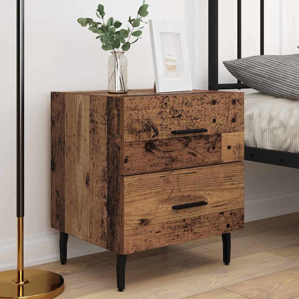 Nachtkastje 2 pcs Oudhout 40 x 35 x 47,5 cm Bewerkt hout is nu te koop bij PeponiXL, paradijselijk wonen!