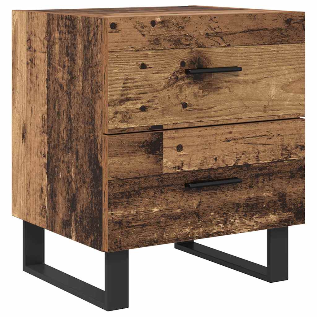 Nachtkastje met lade 2 pcs Oud Hout en Zwart 40 x 35 x 47,5 cm is nu te koop bij PeponiXL, paradijselijk wonen!