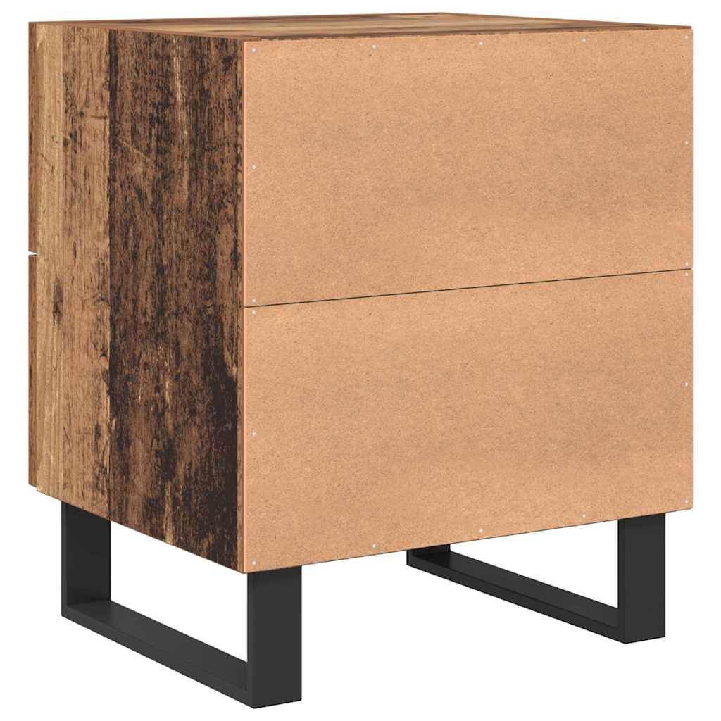 Nachtkastje met lade 2 pcs Oud Hout en Zwart 40 x 35 x 47,5 cm is nu te koop bij PeponiXL, paradijselijk wonen!