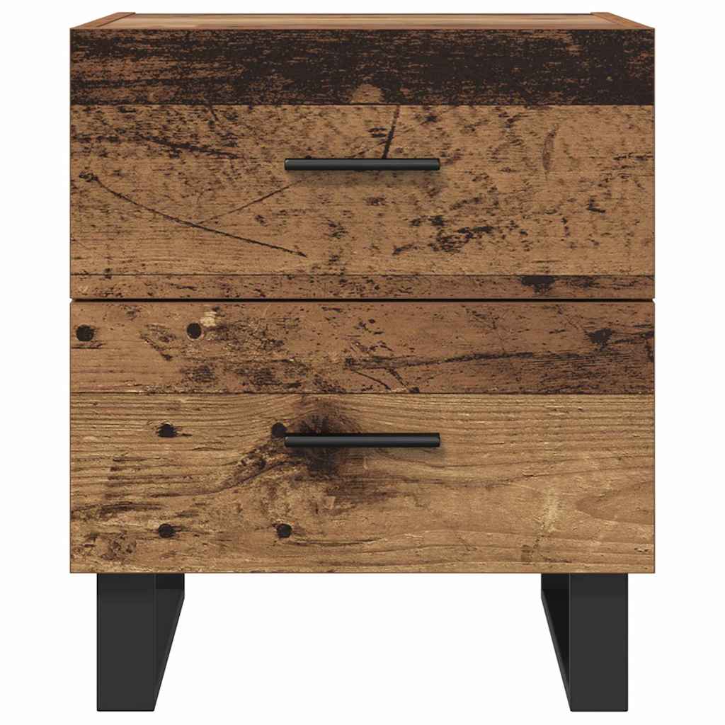 Nachtkastje met lade 2 pcs Oud Hout en Zwart 40 x 35 x 47,5 cm is nu te koop bij PeponiXL, paradijselijk wonen!