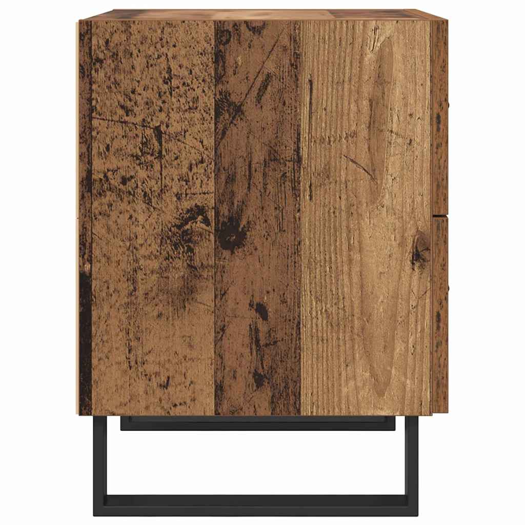 Nachtkastje met lade 2 pcs Oud Hout en Zwart 40 x 35 x 47,5 cm is nu te koop bij PeponiXL, paradijselijk wonen!