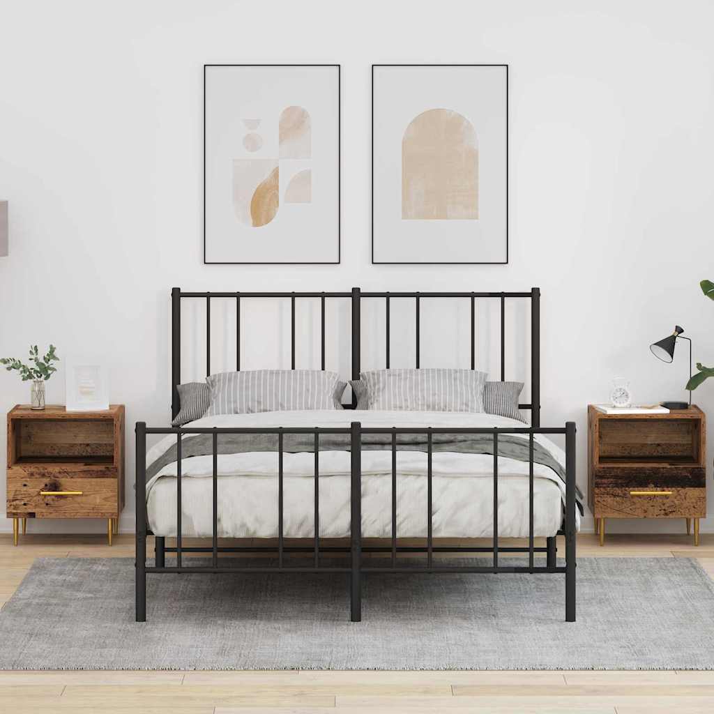 Nachtkastje 2 pcs Oudhout 40 x 35 x 47,5 cm Bewerkt hout is nu te koop bij PeponiXL, paradijselijk wonen!