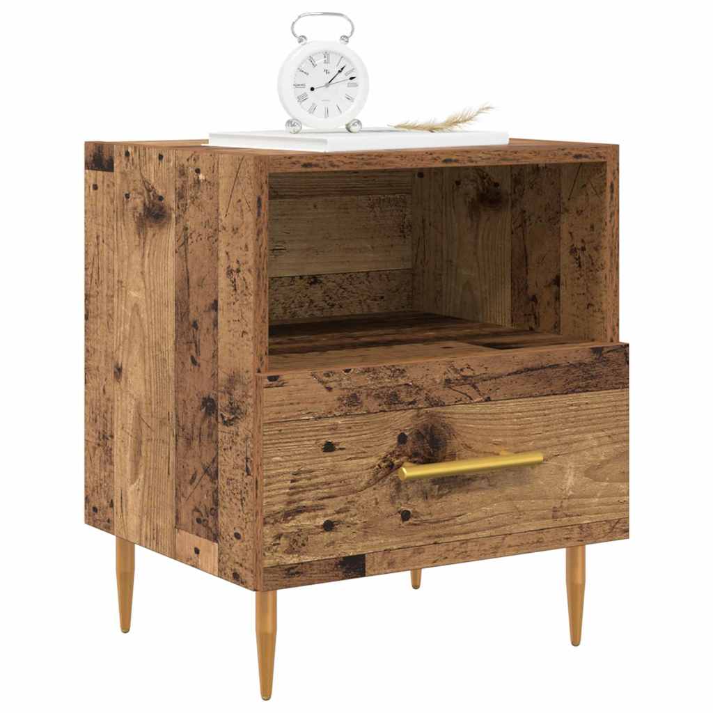Nachtkastje 2 pcs Oudhout 40 x 35 x 47,5 cm Bewerkt hout is nu te koop bij PeponiXL, paradijselijk wonen!