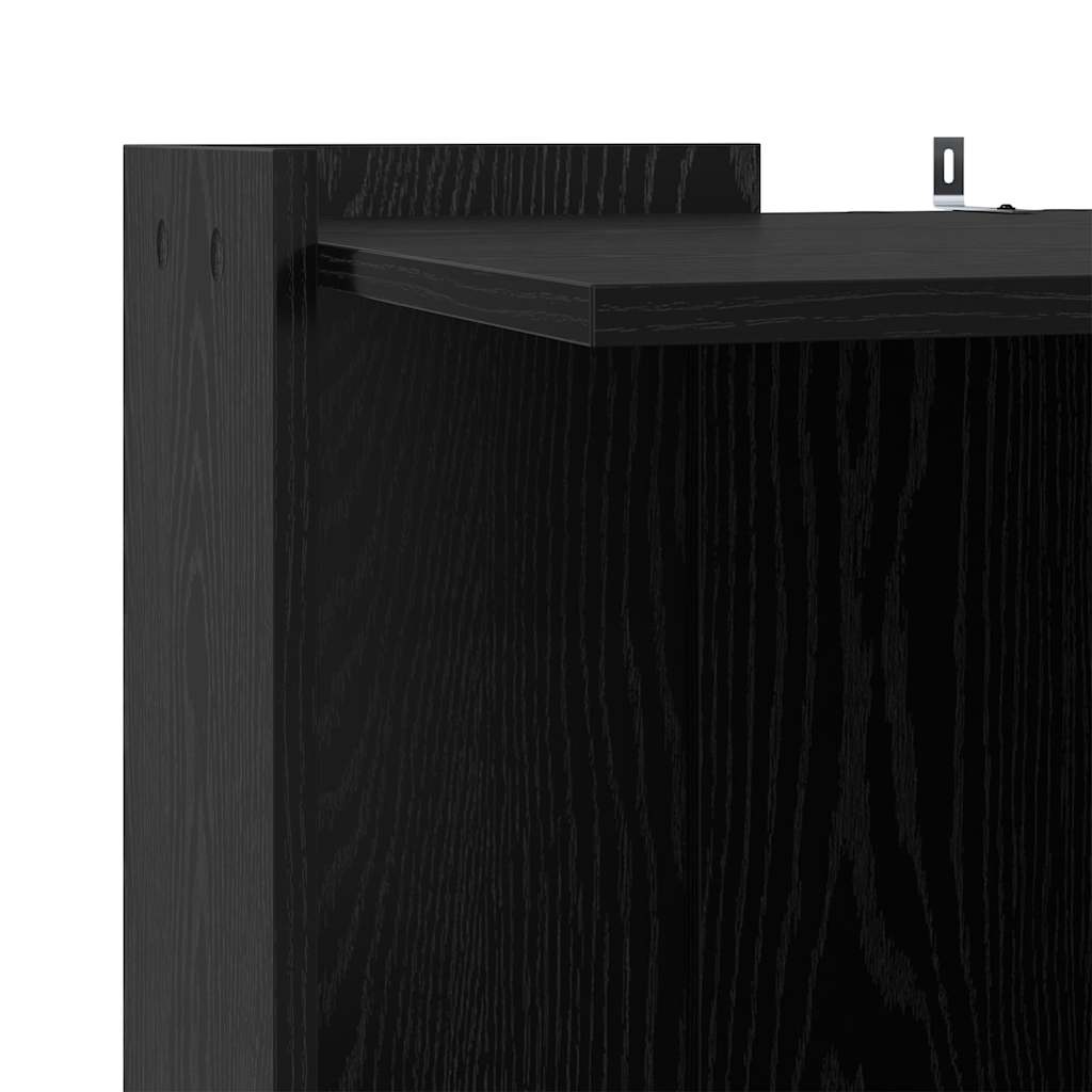 Kattenbak Omheining Zwart eiken 53 x 53 x 51 cm Bewerkt hout is nu te koop bij PeponiXL, paradijselijk wonen!