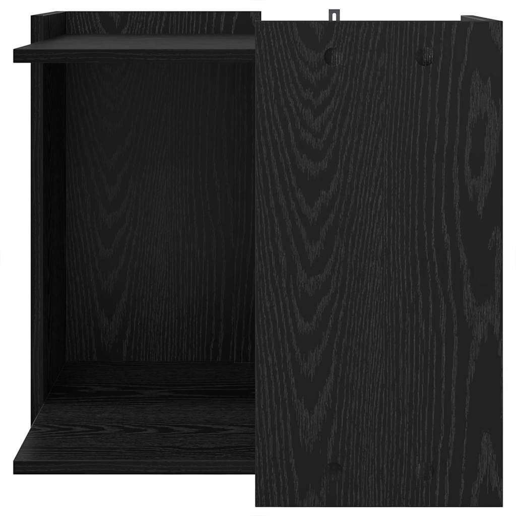 Kattenbak Omheining Zwart eiken 53 x 53 x 51 cm Bewerkt hout is nu te koop bij PeponiXL, paradijselijk wonen!