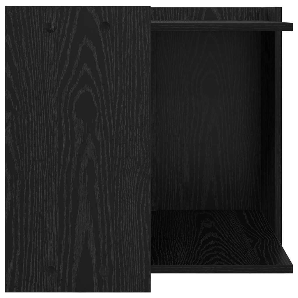 Kattenbak Omheining Zwart eiken 53 x 53 x 51 cm Bewerkt hout is nu te koop bij PeponiXL, paradijselijk wonen!