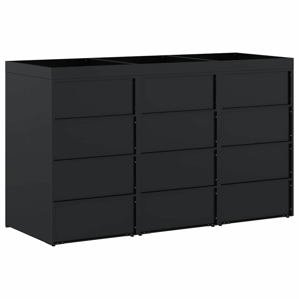 Wieltjesbakopslag voor 3 bakken Zwart 204 x 77,5 x 121,5 cm is nu te koop bij PeponiXL, paradijselijk wonen!