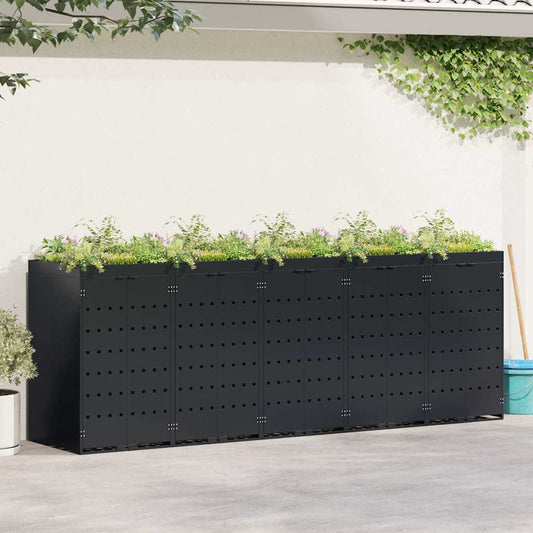 Wieltjesbakopslag voor 5 bakken Zwart 340 x 77,5 x 121,5 cm is nu te koop bij PeponiXL, paradijselijk wonen!