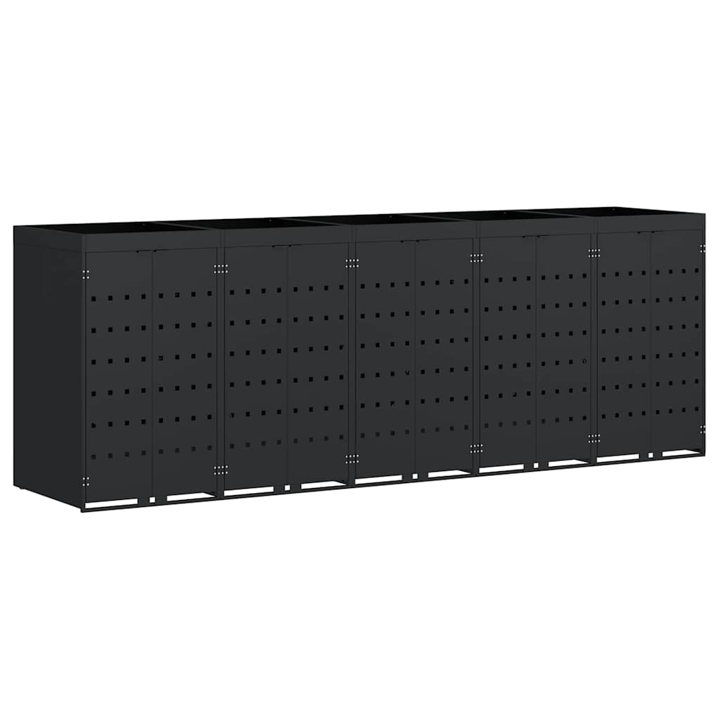 Wieltjesbakopslag voor 5 bakken Zwart 340 x 77,5 x 121,5 cm is nu te koop bij PeponiXL, paradijselijk wonen!