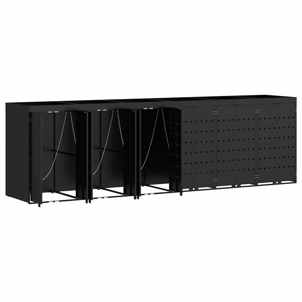 Wieltjesbakopslag voor 6 bakken Zwart 408 x 77,5 x 121,5 cm is nu te koop bij PeponiXL, paradijselijk wonen!