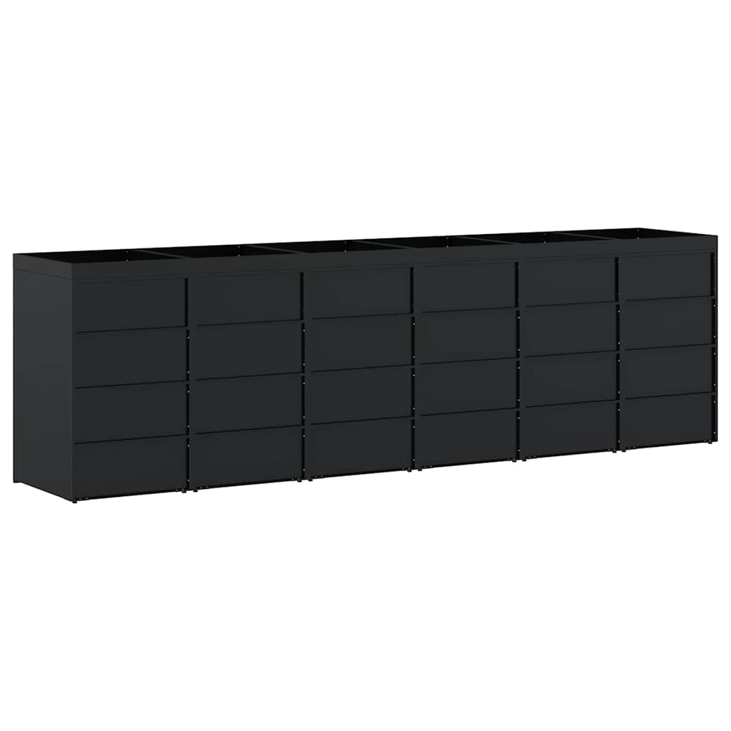 Wieltjesbakopslag voor 6 bakken Zwart 408 x 77,5 x 121,5 cm is nu te koop bij PeponiXL, paradijselijk wonen!