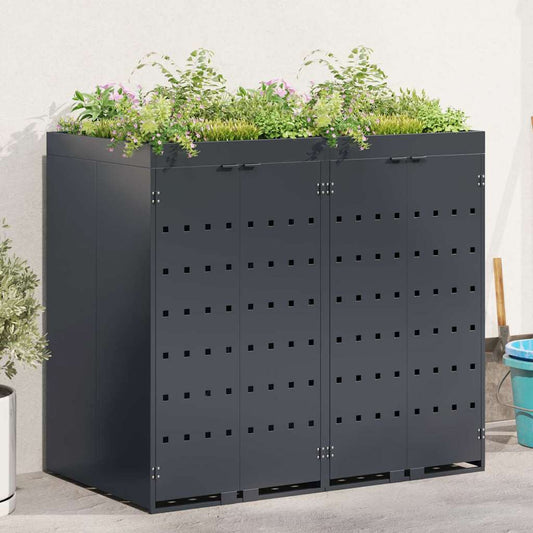 Wieltjesbakopslag voor 2 bakken Antraciet 136 x 77,5 x 121,5 cm is nu te koop bij PeponiXL, paradijselijk wonen!