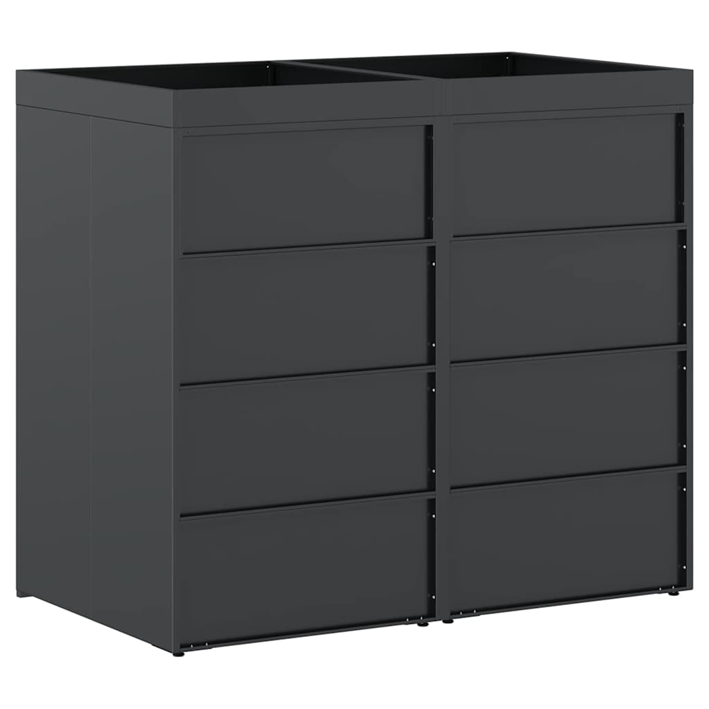 Wieltjesbakopslag voor 2 bakken Antraciet 136 x 77,5 x 121,5 cm is nu te koop bij PeponiXL, paradijselijk wonen!