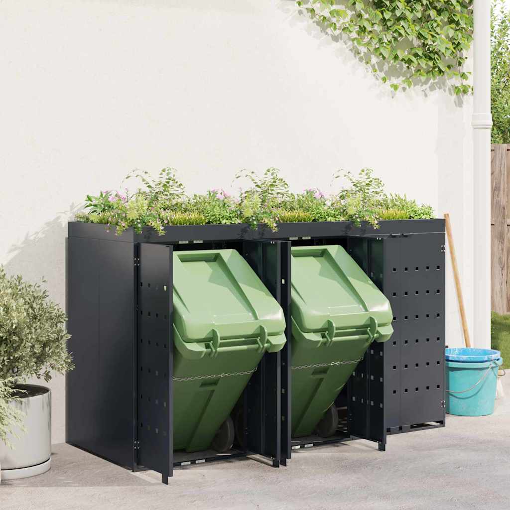 Wieltjesbakopslag voor 3 bakken Antraciet 204 x 77,5 x 121,5 cm is nu te koop bij PeponiXL, paradijselijk wonen!