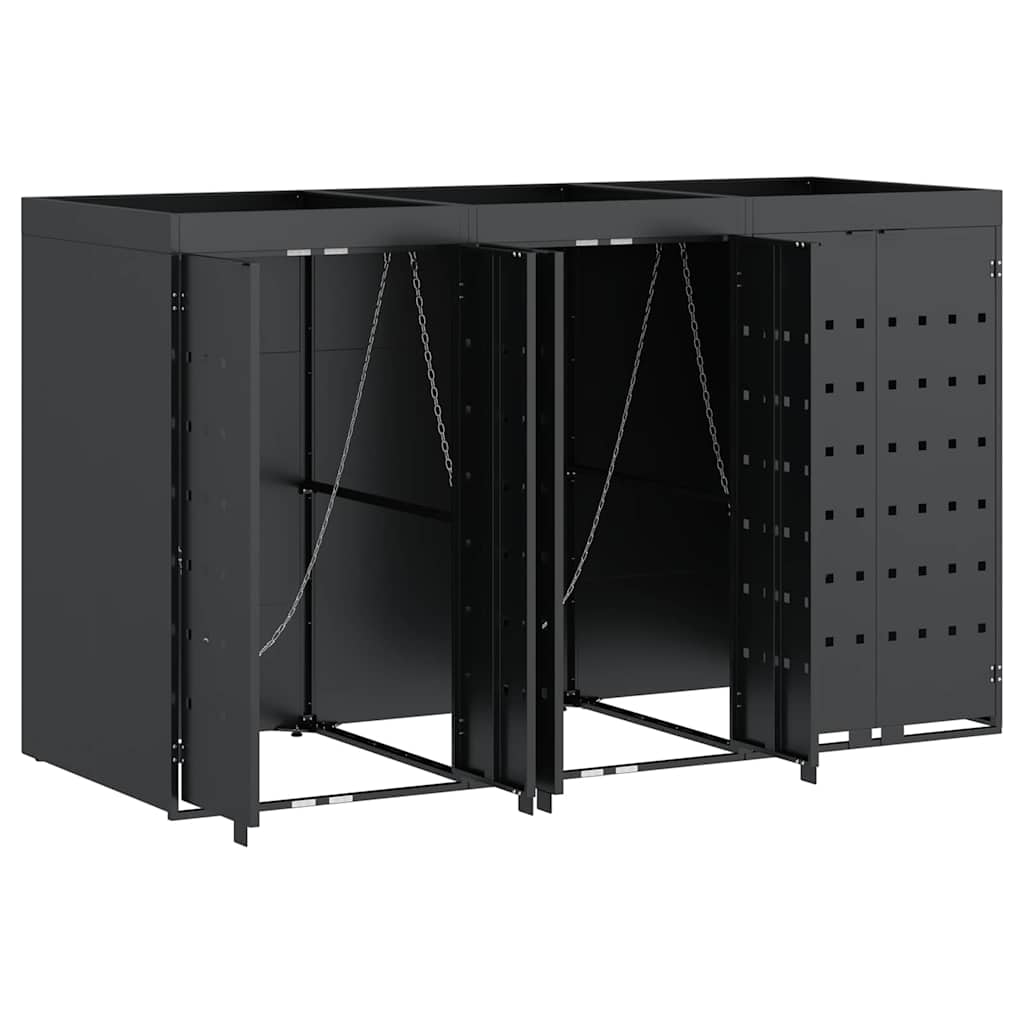 Wieltjesbakopslag voor 3 bakken Antraciet 204 x 77,5 x 121,5 cm is nu te koop bij PeponiXL, paradijselijk wonen!
