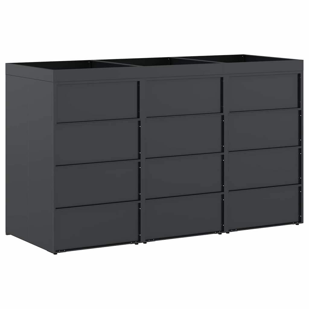 Wieltjesbakopslag voor 3 bakken Antraciet 204 x 77,5 x 121,5 cm is nu te koop bij PeponiXL, paradijselijk wonen!