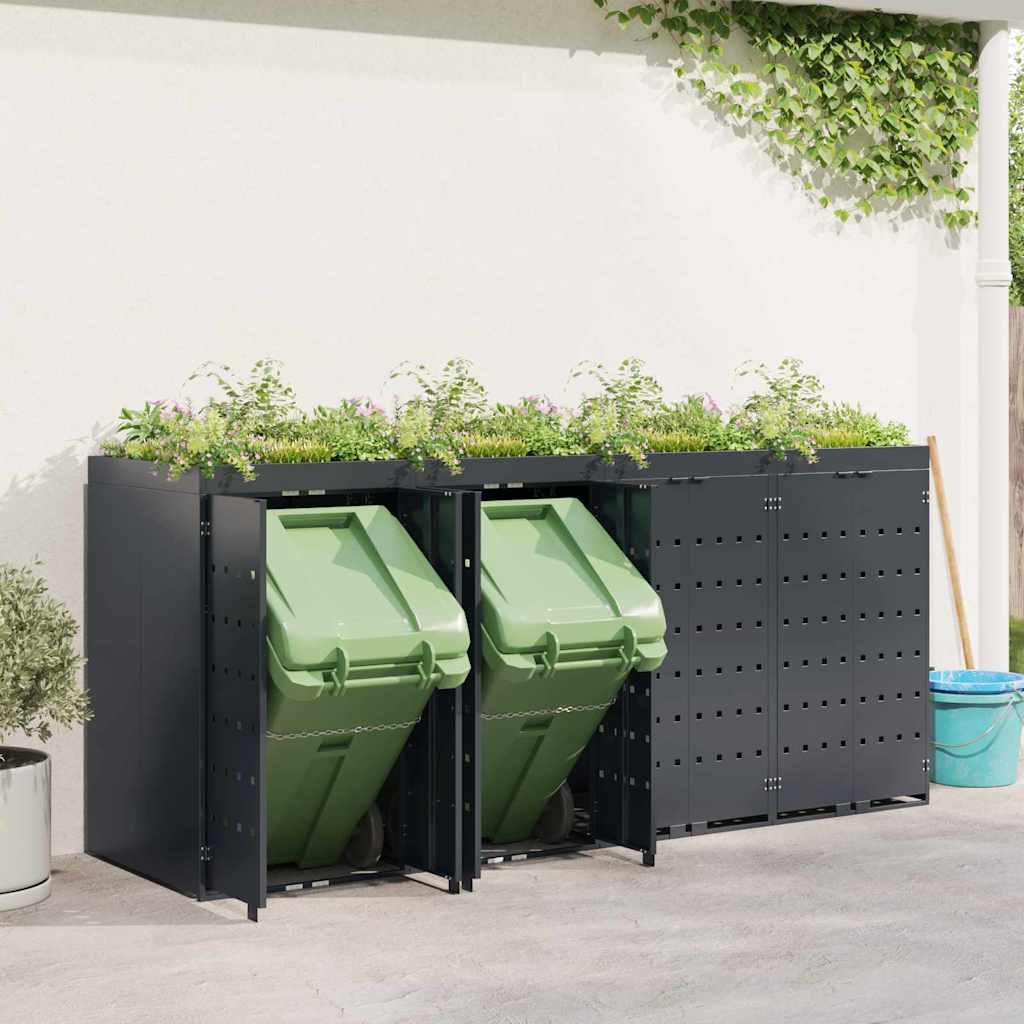 Wieltjesbakopslag voor 4 bakken Antraciet 272 x 77,5 x 121,5 cm is nu te koop bij PeponiXL, paradijselijk wonen!