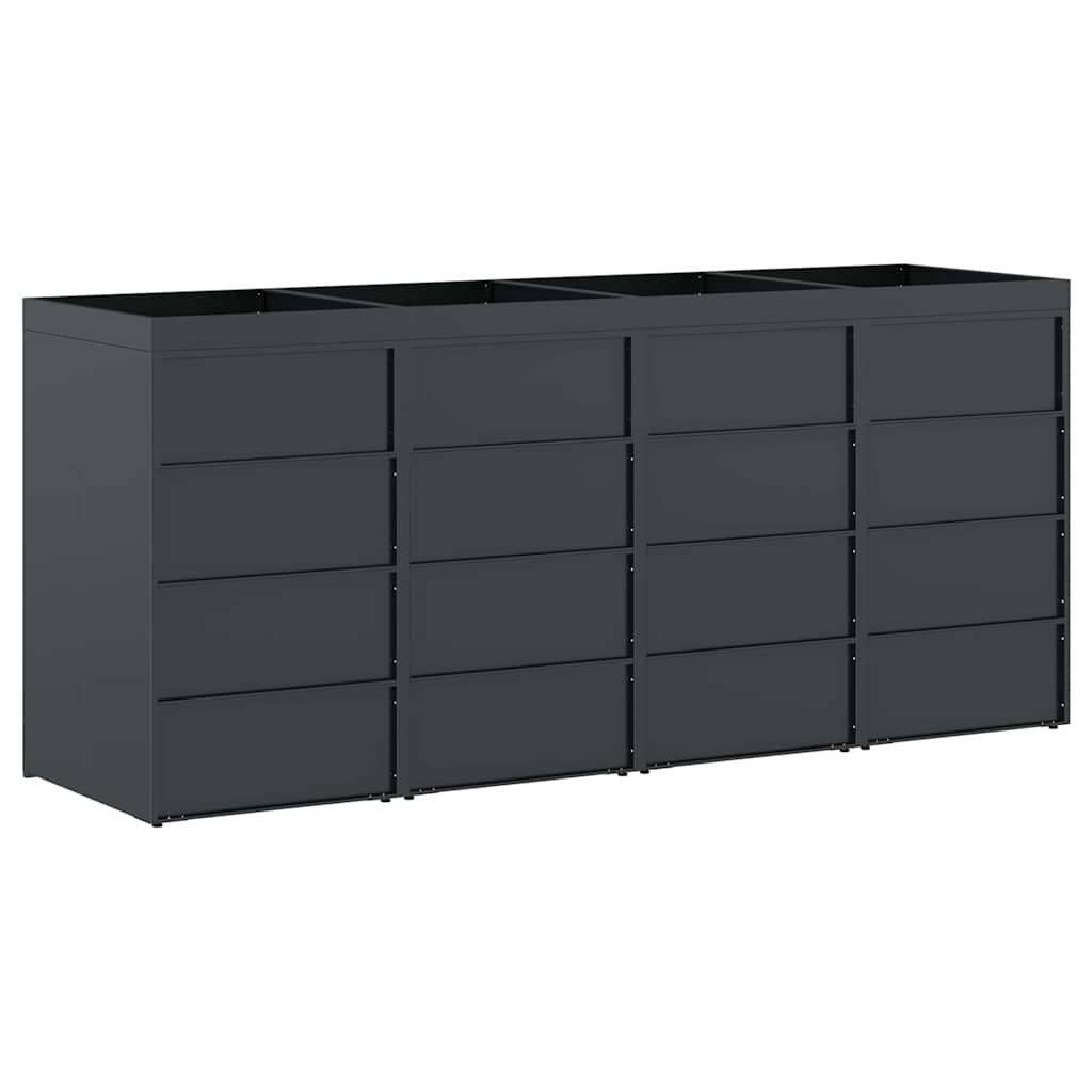 Wieltjesbakopslag voor 4 bakken Antraciet 272 x 77,5 x 121,5 cm is nu te koop bij PeponiXL, paradijselijk wonen!