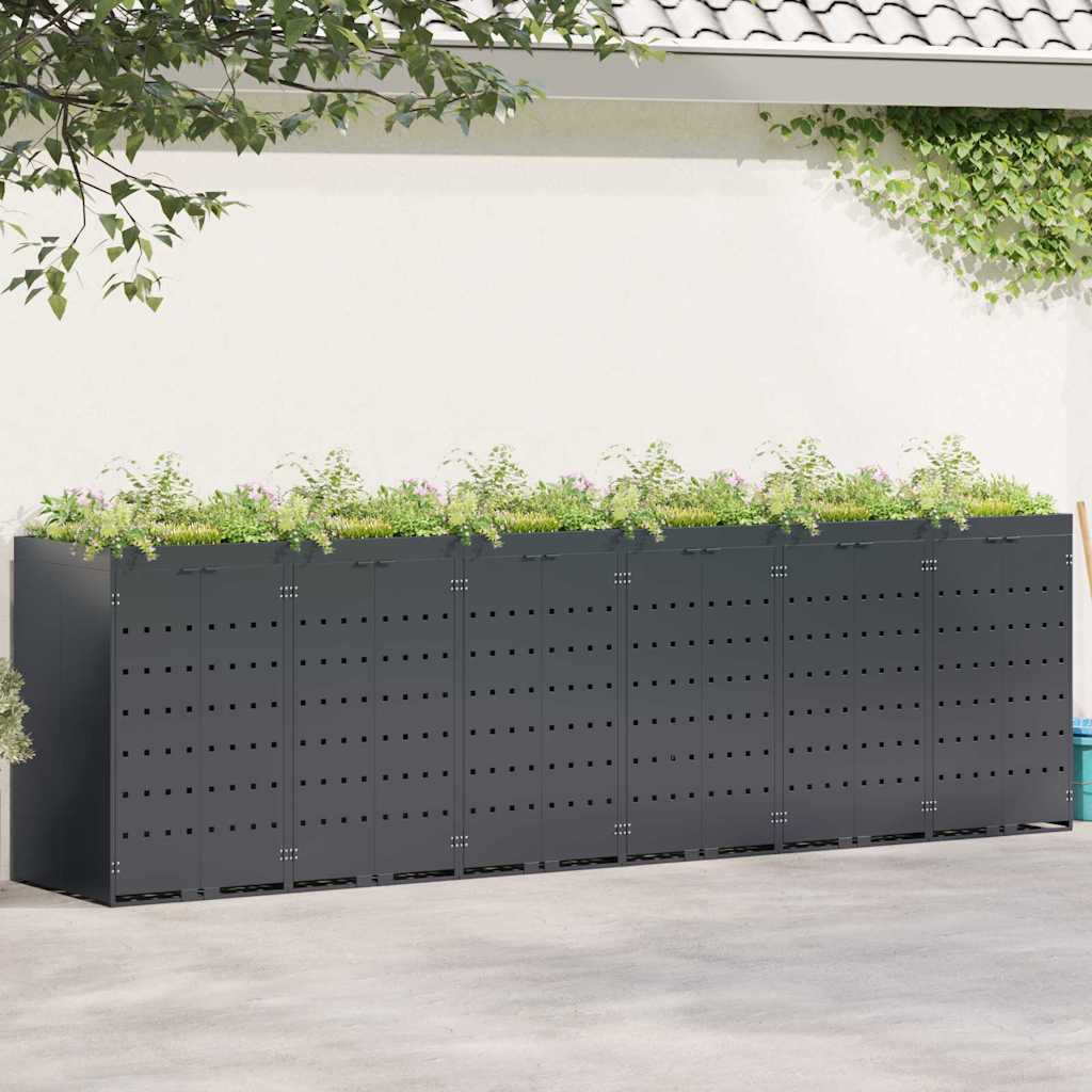 Wieltjesbakopslag voor 6 bakken Antraciet 408 x 77,5 x 121,5 cm is nu te koop bij PeponiXL, paradijselijk wonen!