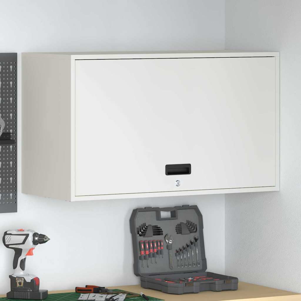 Wandkast voor Garage Wit 90 x 40 x 53 cm Poedercoating staal is nu te koop bij PeponiXL, paradijselijk wonen!