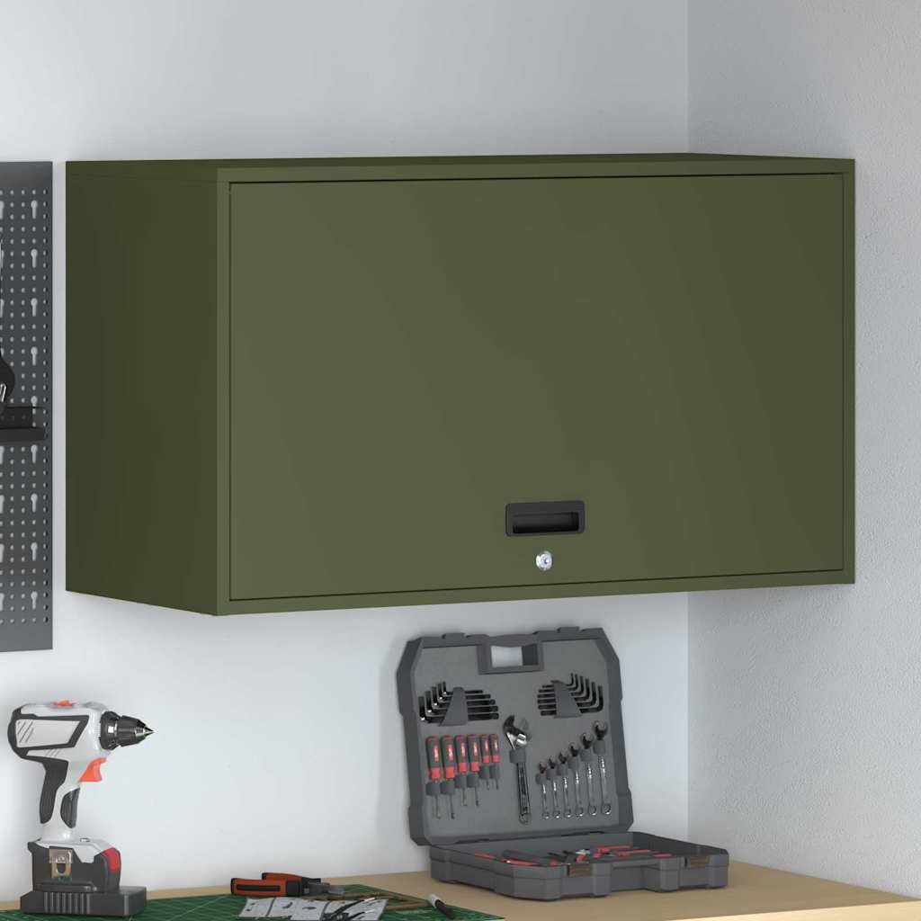 Wandkast voor Garage Olijfgroen 90 x 40 x 53 cm is nu te koop bij PeponiXL, paradijselijk wonen!