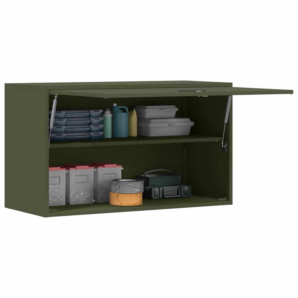 Wandkast voor Garage Olijfgroen 90 x 40 x 53 cm is nu te koop bij PeponiXL, paradijselijk wonen!
