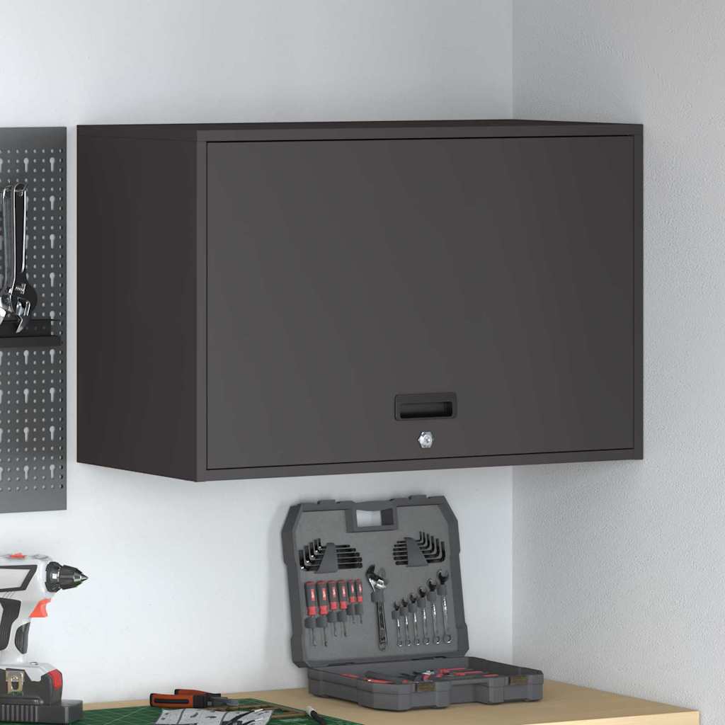 Wandkast voor Garage Zwart 80 x 40 x 53 cm Poedercoating staal is nu te koop bij PeponiXL, paradijselijk wonen!
