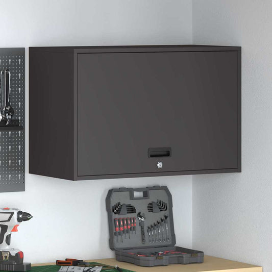 Wandkast voor Garage Zwart 80 x 40 x 53 cm Poedercoating staal is nu te koop bij PeponiXL, paradijselijk wonen!