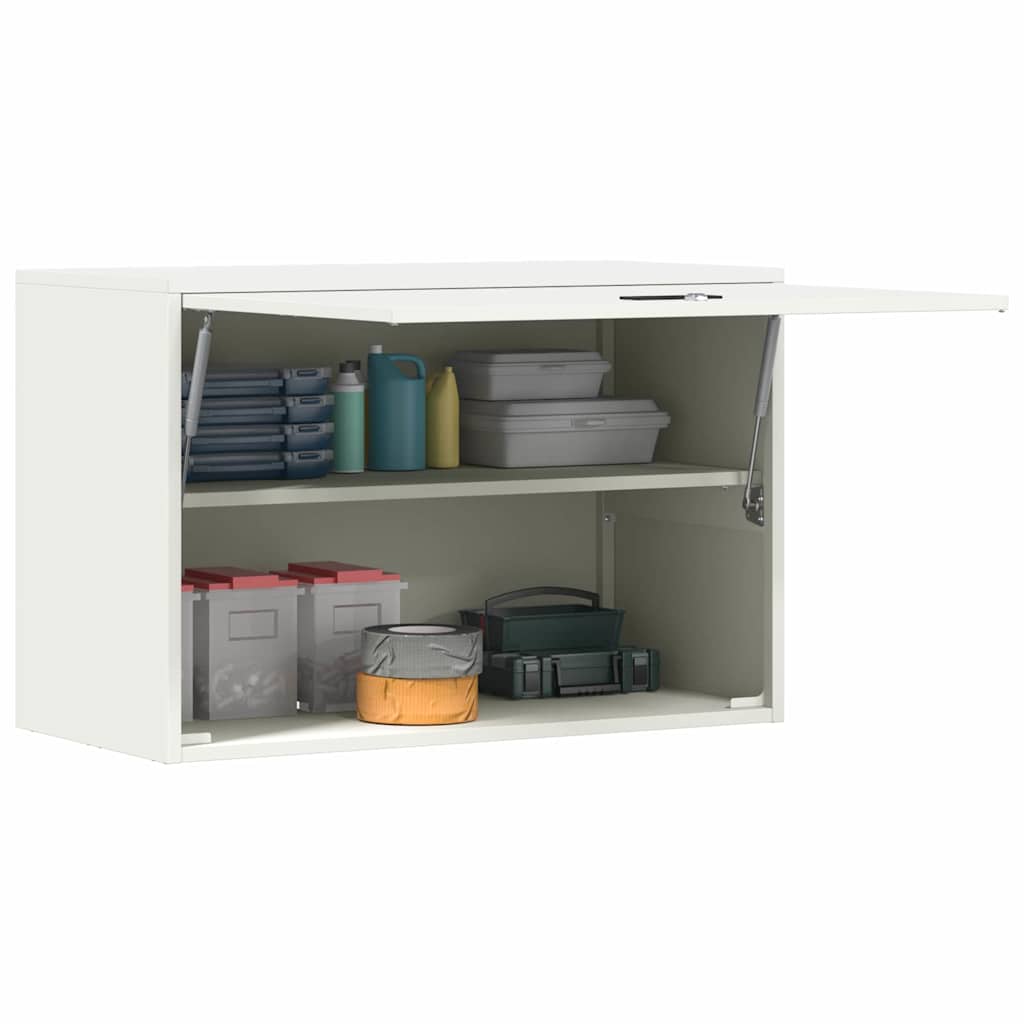 Wandkast voor Garage Wit 80 x 40 x 53 cm Poedercoating staal is nu te koop bij PeponiXL, paradijselijk wonen!
