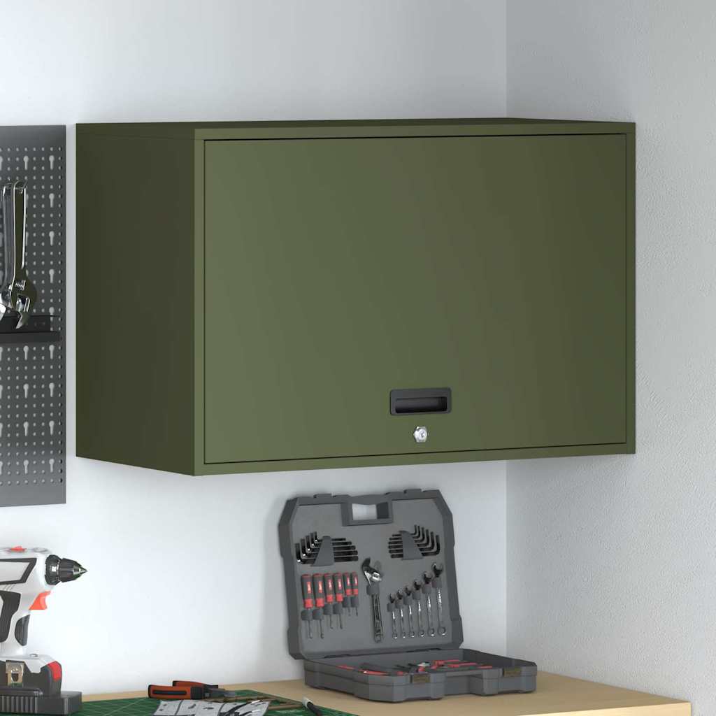 Wandkast voor Garage Olijfgroen 80 x 40 x 53 cm is nu te koop bij PeponiXL, paradijselijk wonen!
