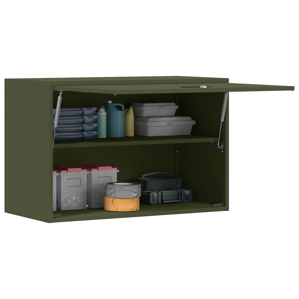 Wandkast voor Garage Olijfgroen 80 x 40 x 53 cm is nu te koop bij PeponiXL, paradijselijk wonen!